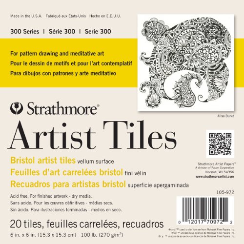 Book Cover Strathmore 300 Series Bristol Artist Tiles, Vellum, 6