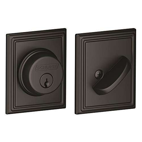Single Cylinder Deadbolt with Addison Trim, Matte Black (B60 N ADD 622)