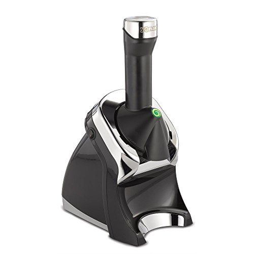 Yonanas 987 Elite Powerful Quiet Healthy Dessert Fruit Soft Serve Maker Includes 130 Recipe Book Creates Fast Easy Delicious Dairy Free Vegan Alternatives to Ice Cream or Frozen Yogurt BPA Free, Black