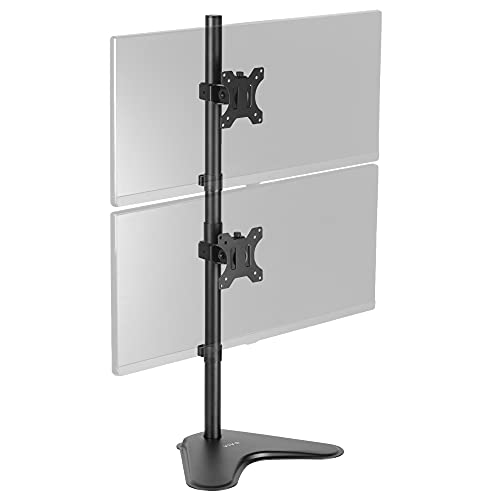 Book Cover VIVO Dual Monitor Desk Stand Free-Standing LCD Mount, Holds in Stacked Vertical Position 2 Ultrawide Screens up to 34 inches, Black, STAND-V002L