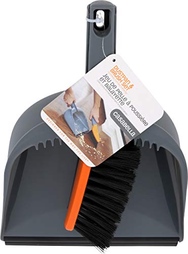 Casabella 1 Count Dustpan and Brush Set, Orange and Graphite, 1 EA