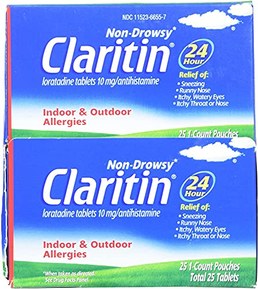 Claritin Non-drowsy Indoor & Outdoor Allergies 24 Hour Relief - 25 of 1-count Pouches