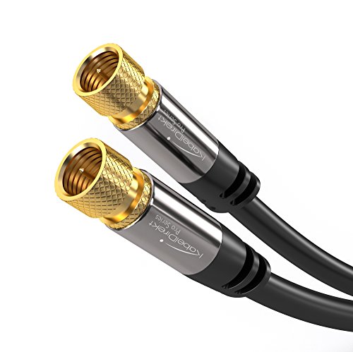 KabelDirekt Digital Coaxial Audio Video Cable (10 feet) Satellite Cable Connectors - Coax Male F Connector Pin - Coax Cables for Satellite Television - Pro Series