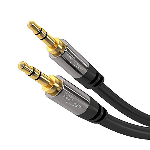 KabelDirekt â€“ Stereo Jack Cable, Aux Cord & Audio Cable 3.5mm (Unbreakable & great for iPhones, iPads, Headphones, Smartphones, Notebooks, MP3 Players, Cars & other devices) â€“ 0.3m â€“ black