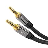 KabelDirekt – Aux Cable, Jack Cord & Audio 3.5mm Cable – 1ft – Available in 1.5-33ft – Suitable for Headphones – Mobile Phone – PC & Laptop Audio – Car – HiFi – Stereo, Black