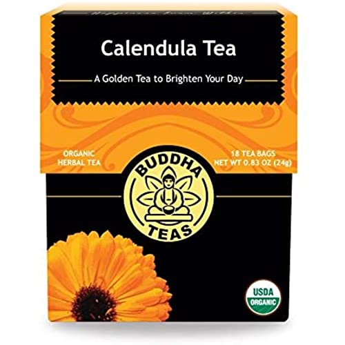 Buddha Teas Organic Calendula Flower Tea - OU Kosher, USDA Organic, CCOF Organic, 18 Bleach-Free Tea Bags