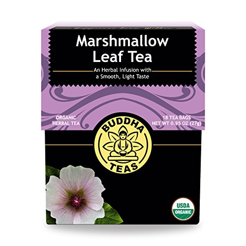 Organic Marshmallow Leaf Tea, 18 Bleach-Free Tea Bags â€“ Caffeine Free Tea Supports Gastrointestinal Issues and Respiratory Health, Rich in Vitamins and Minerals, No GMOs