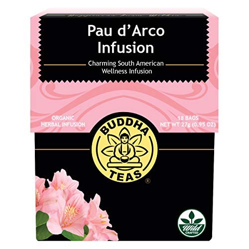 Organic Pau d'Arco Tea, 18 Bleach-Free Tea Bags - Organic Antifungal, Antiparasitic Tea, Works as an Effective Immune Booster, and Promotes Detoxification, No GMOs