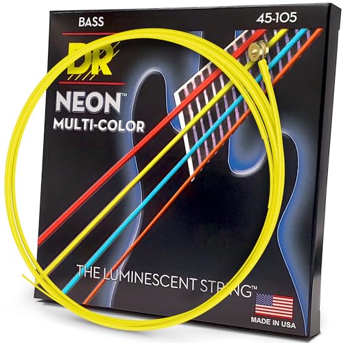 NMCB-45 HIDEF NEON MULTICOLOR Colored Bass Strings: Medium, 45-105