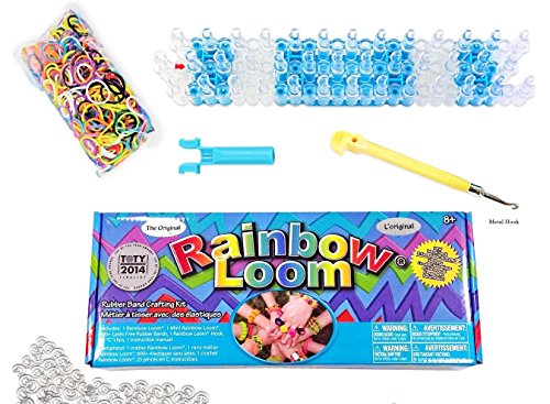 Rainbow Loom Crafting Kit includes Loom, Metal Hook, Mini Rainbow Loom, 600 Rubber Bands + 24 Clips