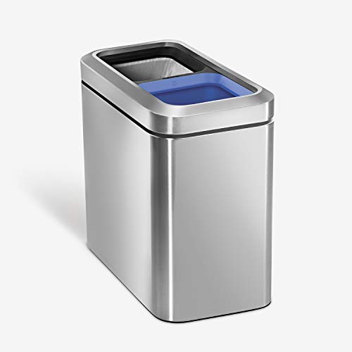 Book Cover simplehuman Trash Can, 20 Liter Dual, Brushed