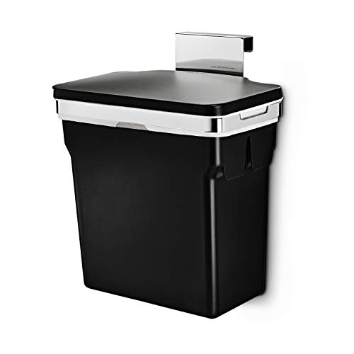 Book Cover simplehuman 10 Liter / 2.6 Gallon In-Cabinet Trash Can Heavy-Duty Steel Frame, Black