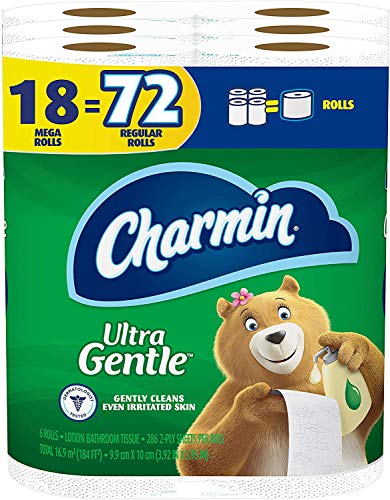 Book Cover Charmin Ultra Gentle Toilet Paper, 6 Count (Pack of 3) = 18 Mega Roll Total