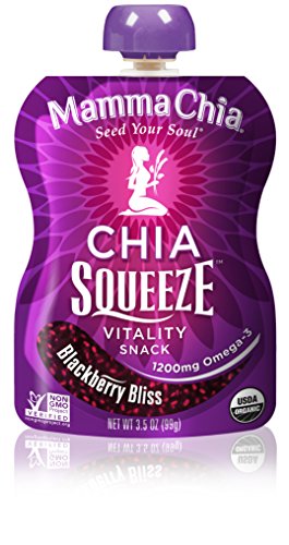 Mamma Chia Squeeze Vitality Snack, Blackberry Bliss, 3.5 Ounce (Pack of 8)
