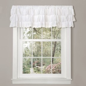 Lush Decor Belle Valance Shabby Chic Style Single Curtain, 18" x 84", White,