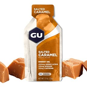 GU Energy Original Sports Nutrition Energy Gel, Salted Caramel, 8-Count Box