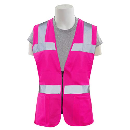 ERB 61911 S721 Non-ANSI Hi-Vizability Female Fitted Vest, Pink, Large