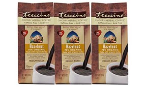 Teeccino Hazelnut Chicory Herbal Coffee Alternative, Caffeine Free, Acid Free, Coffee Substitute, Prebiotic, 11 Ounce (Pack of 3)