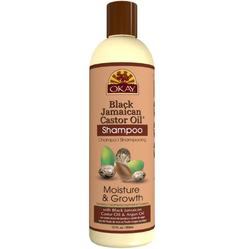 OKAY Black Jamaican Castor Oil Shampoo - Jamaican Castor Shampoo for Hair Health, Natural Moisturizing Cleanser to Strengthen & Restore Damaged Hair for Women & Men - 12 fl oz (Pack of 1)