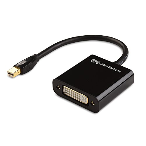 Book Cover Cable Matters Mini DisplayPort to DVI Adapter (Mini DP to DVI) in Black - Thunderbolt and Thunderbolt 2 Port Compatible