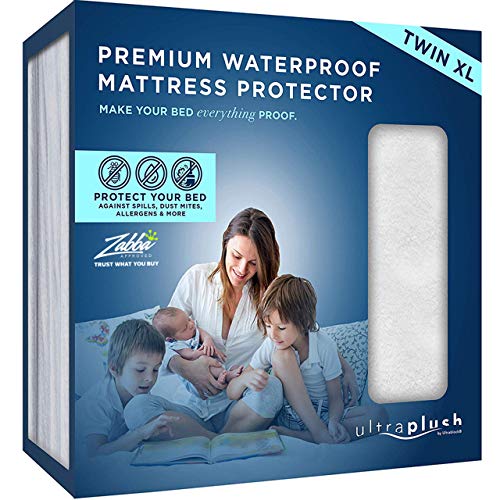 Book Cover 100% Waterproof Premium Twin XL Mattress Protector, Luxuriously Soft & Comfortable, Protects Against Dust Mites and Allergens, Stretchable Deep Pocket Ensures Snug, Easy Fit by Ultra Plush (Twin XL)