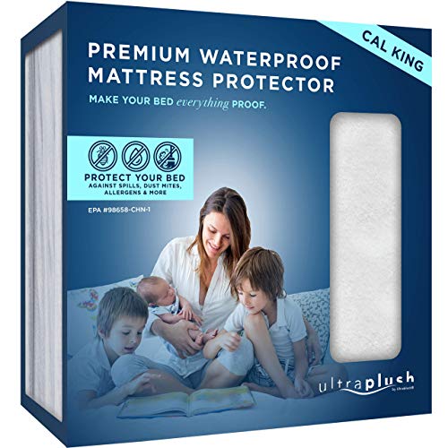UltraBlock Waterproof Mattress Protector - Smooth Plush Top California KingÂ Mattress Cover for Bed