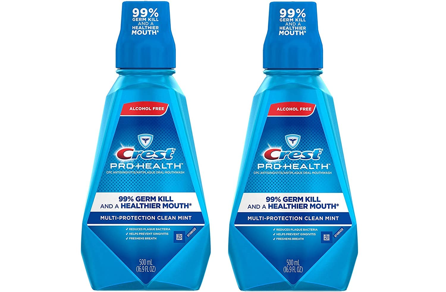 Crest Pro Health Multi Protection Clean Mint Mouthwash, 16.9 Ounces (Pack of 2)