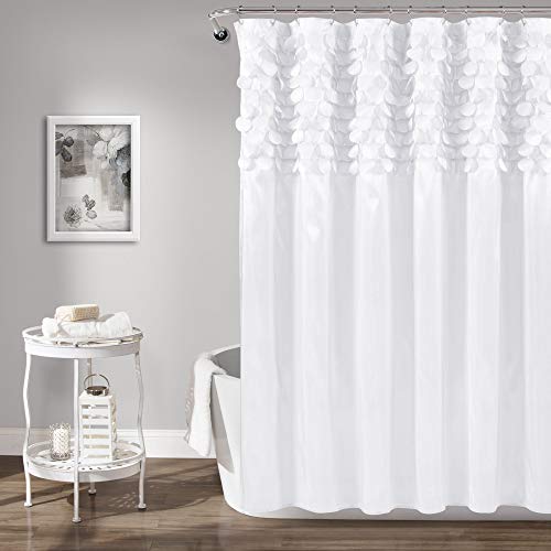 Lush Decor Lillian Shower Curtain, White, 72\\\" x 72\\
