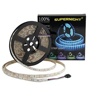 SUPERNIGHT LED Strip Lights, 16.4FT 5M SMD 5050 Waterproof 300LEDs RGB Color Changing Flexible LED Light Strip