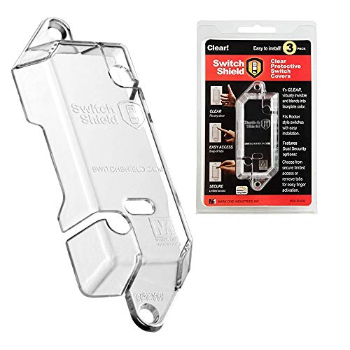 Clear Light Switch Guards, 3 - Pack | Rocker Style | Child Safety Cover | Security Light Switch Protection | Dual Access Features | Home and Office