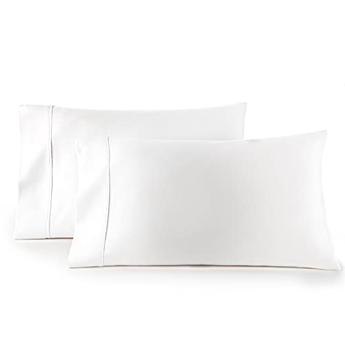 HC COLLECTION Pillow Cases - Set of 2 Standard/Queen Size Pillowcases,Â 20" x 30", Microfiber Pillowcase Pack -White