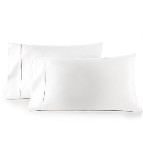 HC COLLECTION Pillow Cases - Set of 2 King Size Pillowcases,Â 20" x 40", Microfiber Pillowcase Pack -White