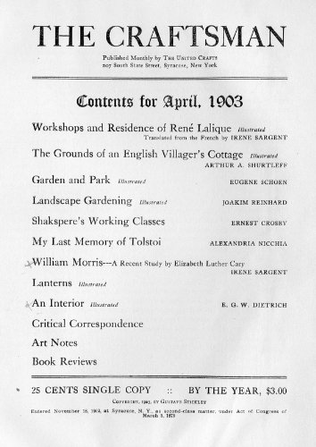 The Craftsman Magazine-Volume 4, Number 1-April 1903