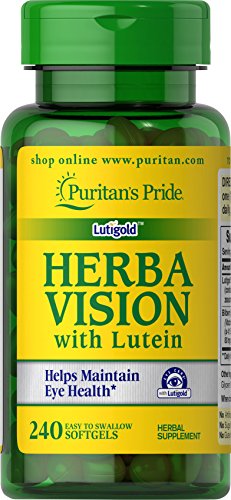 Puritan's Pride Herbavision with Lutein, Zeaxanthin and Bilberry Contributes to Healthy Vision,240 Softgels by Puritan's Pride, 240 Count (70925)