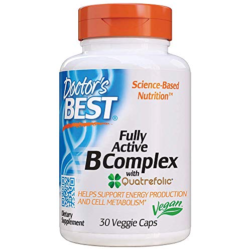 Book Cover Doctor's Best Fully Active B Complex, Non-GMO, Gluten Free, Vegan, Soy Free, Supports Energy Production, 30 Veggie Caps
