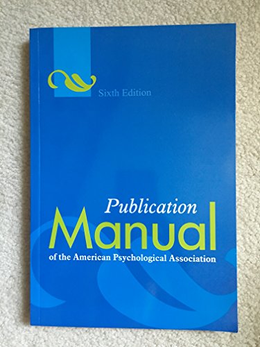 Publication Manual of the American Psychological Association