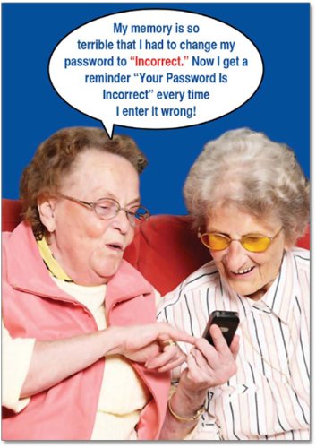 Funny 'Incorrect Password' Happy Birthday Card (with Envelope) - Congrats Greeting Card for Grandma, Senior Citizens, and Old People - Hilarious Grandmother Bday Cards for Her 4.63 x 6.75 inch 9912Z