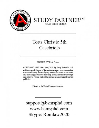 Case Briefs Tort Law Christie 5th (Case Briefs by Rom Law)