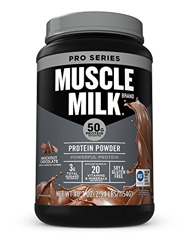 Book Cover Muscle Milk Pro Series Protein Powder, Knockout Chocolate, 50g Protein, 2.54 Pound