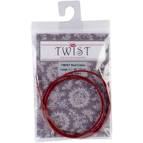 ChiaoGoo Cable 37 inch (94cm) with Key for Twist Red Lace Interchangeable Large Knitting Needle Set 7537-L