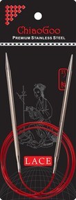 ChiaoGoo Red Lace Circular 40-inch (102cm) Stainless Steel Knitting Needle; Size US 4 (3.5mm) 7040-4
