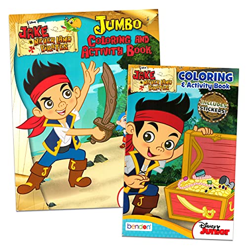 Book Cover Disney Jake and the Neverland Pirates Coloring and Activity Book Set - (2 Books ~ 96 pgs each)