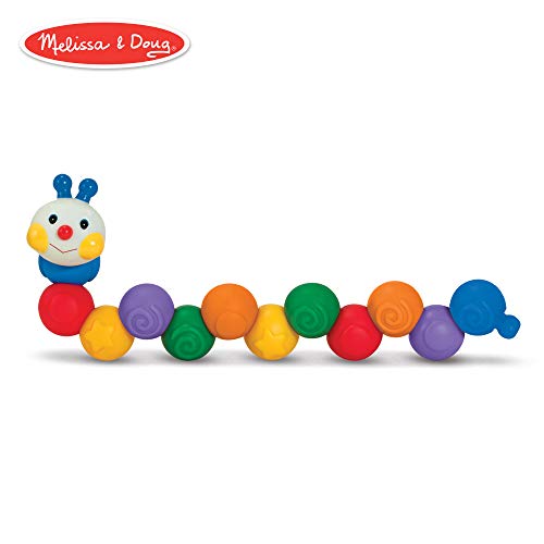 Melissa & Doug K's Kids Build an Inchworm Snap-Together Soft Block Set for Baby - Linkable, Twistable, Stackable, Squeezable