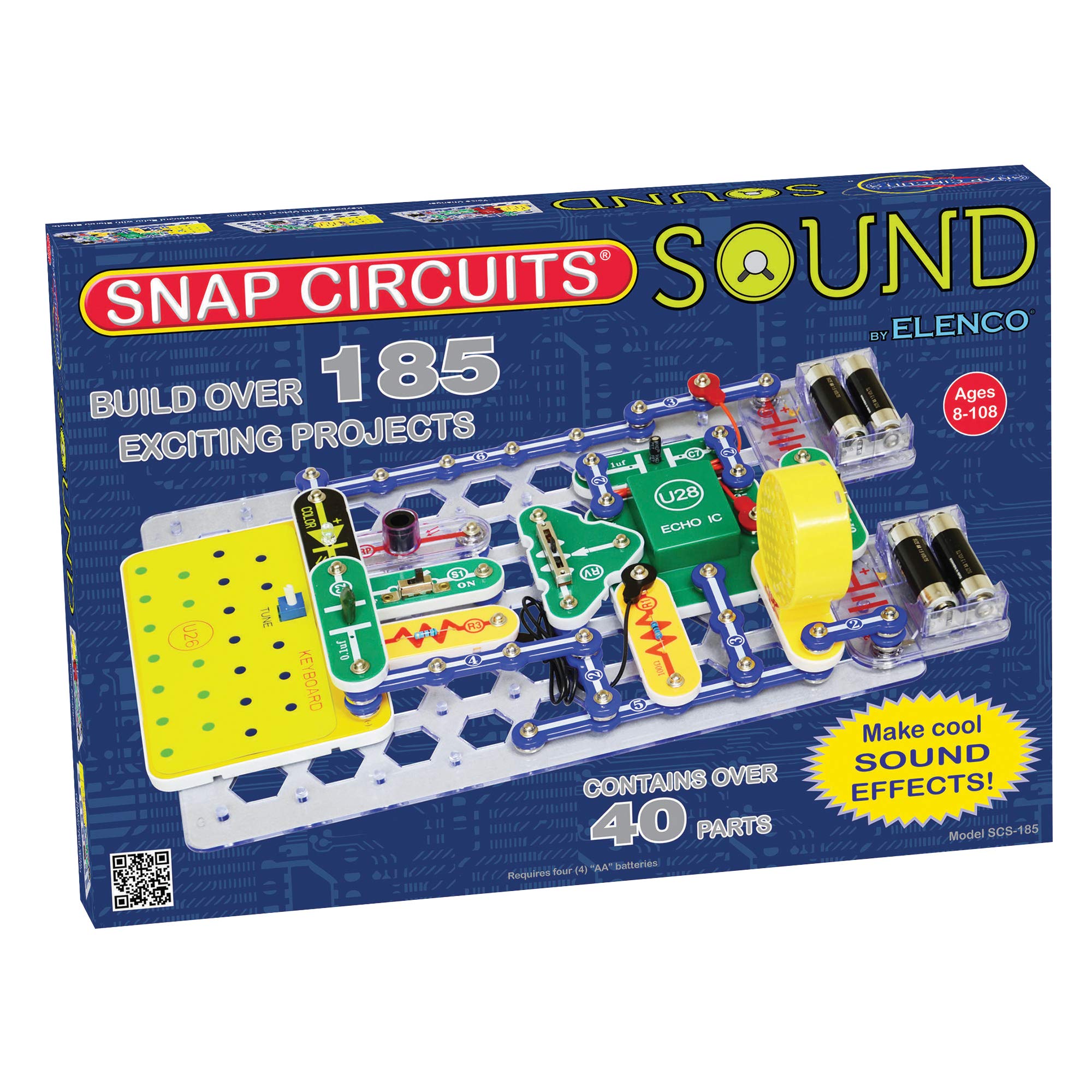 Book Cover Snap Circuits Sound Electronics Exploration Kit | 185 Fun STEM Projects | 4-Color Project Manual | 40+ Snap Modules | Unlimited Fun
