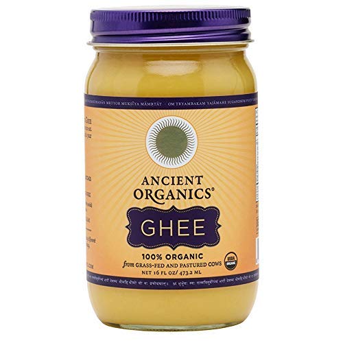 Book Cover Organic Original Grass-fed Ghee, Butter by ANCIENT ORGANICS, 16 oz., Pasture Raised, Non GMO, Lactose - Casein - Gluten FREE, Certified KOSHER - 100% Organic Certified - USDA Approved (In Gift Box)