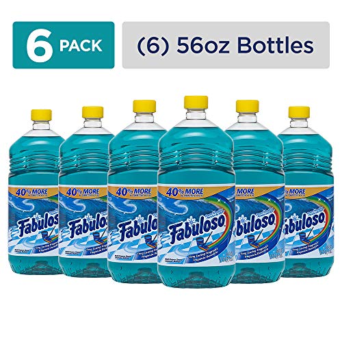 FABULOSO All Purpose Cleaner, Ocean Paradise, Bathroom Cleaner, Toilet Cleaner, Floor Cleaner, Shower and Glass Cleaner, Mop Cleanser, Kitchen Pots and Pans Degreaser, 56 Fluid Ounce (Pack of 6) (153042)