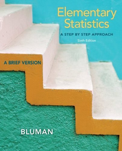 Elementary Statistics by Bluman, Allan. (McGraw-Hill Science/Engineering/Math,2012) [Paperback] 6th Edition
