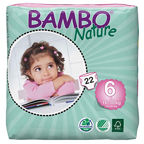 Book Cover Bambo Nature Eco Friendly Baby Diapers Classic for Sensitive Skin, Size 6 (35-66 Lbs), 22 Count