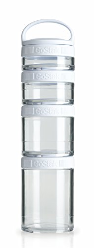 BlenderBottle C00358 GoStak Twist n' Lock Storage Jars, 4-Piece Starter Pak, White