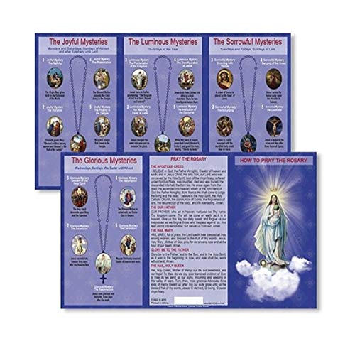Book Cover Hail Mary Our Father Prayers How to Pray the Rosary Tri Fold Reference Pocket Holy Card